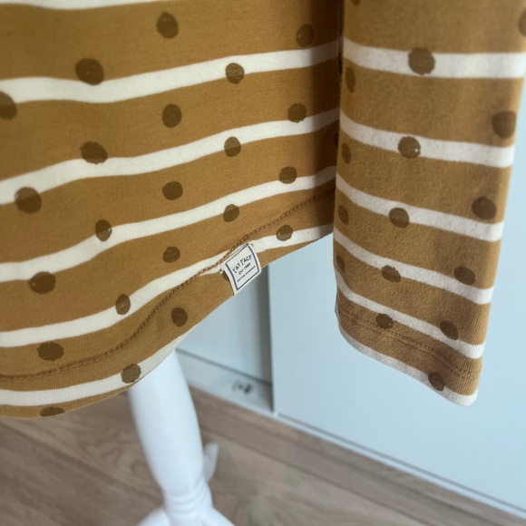 Fat Face Breton Striped spotty top mustard size uk 14 long sleeve - Picture 4 of 8